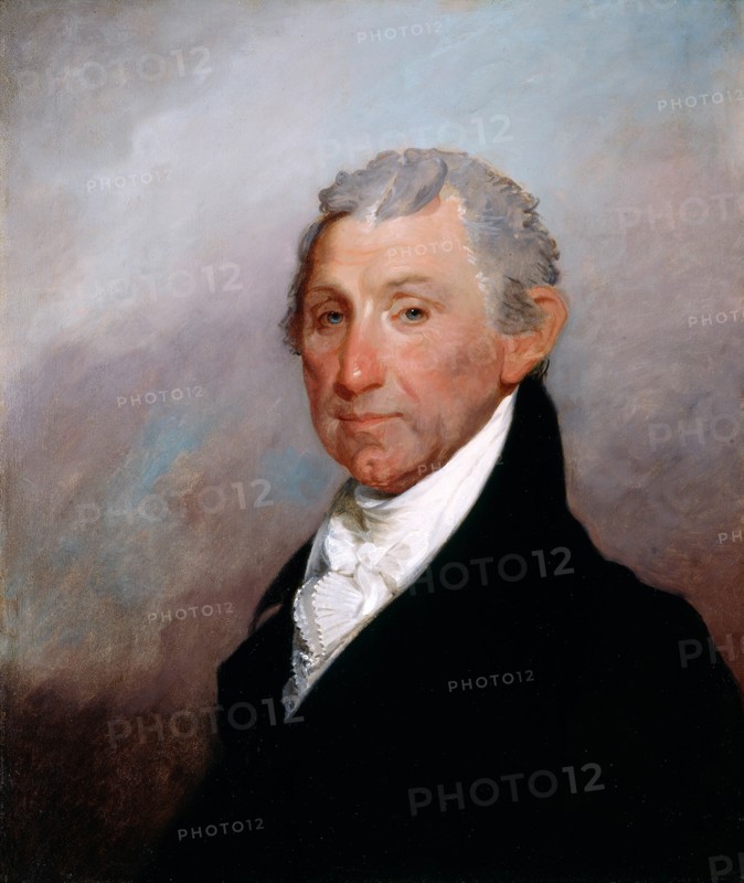 Gilbert Stuart (American, 1755-1828), James Monroe, c. 1817, oil on wood