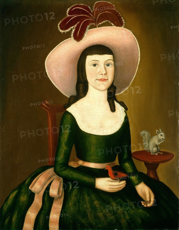 The Denison Limner (Probably Joseph Steward), Miss Denison of Stonington, Connecticut (possibly Matilda Denison), American, active c. 1790, c. 1790, oil on canvas