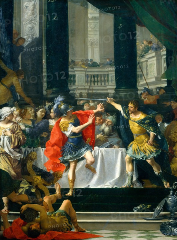 Donato Creti, Alexander the Great Threatened by His Father, Italian, 1671-1749, probably 1700-1705, oil on canvas