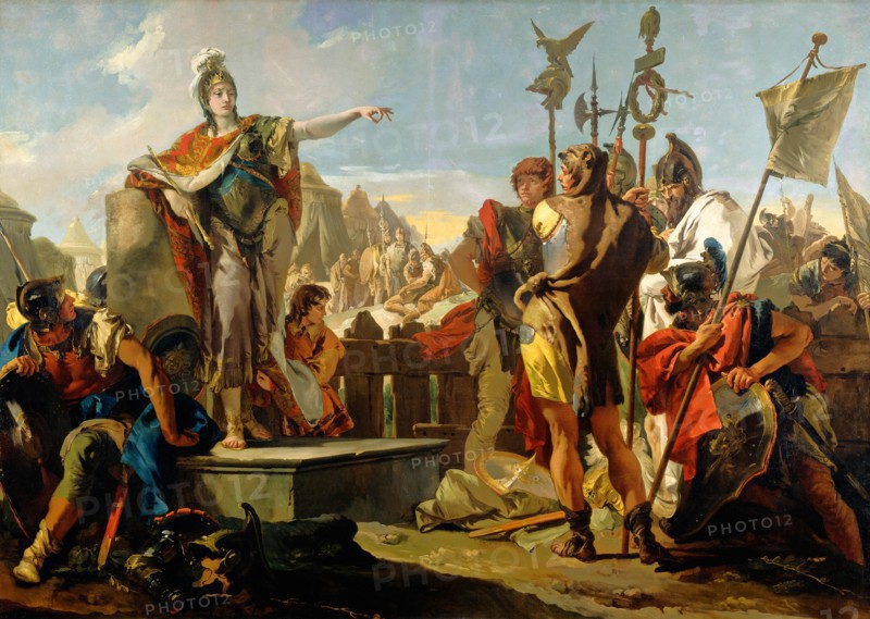 Giovanni Battista Tiepolo, Queen Zenobia Addressing Her Soldiers, Italian, 1696-1770, 1725-1730, oil on canvas