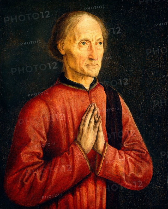 Follower of Dirck Bouts, Portrait of a Donor, c. 1470-1475, oil on hardboard transferred from panel