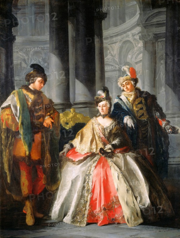 Louis-Joseph Le Lorrain (French, 1715-1759), Three Figures Dressed for a Masquerade, c. 1740s, oil on canvas