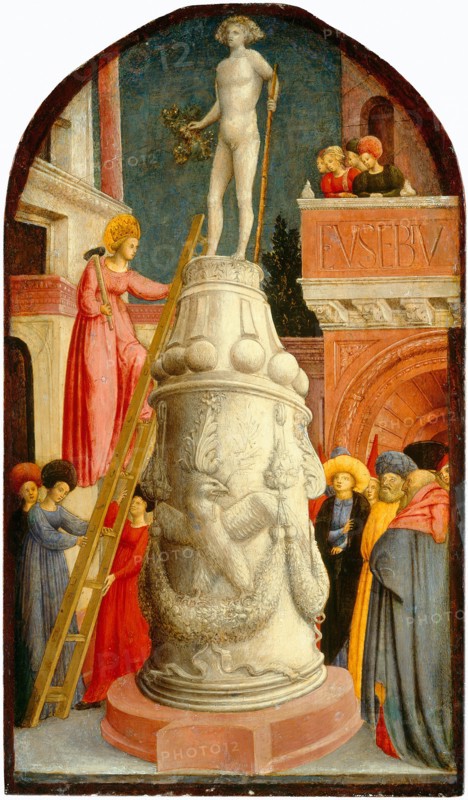 Giovanni d'Alemagna, Saint Apollonia Destroys a Pagan Idol, German, active 1441-1450, c. 1442-1445, tempera on panel