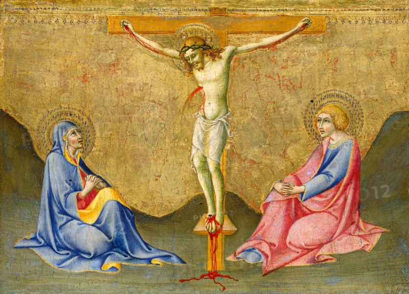 Sano di Pietro, The Crucifixion, Italian, 1405-1481, c. 1445-1450, tempera on panel