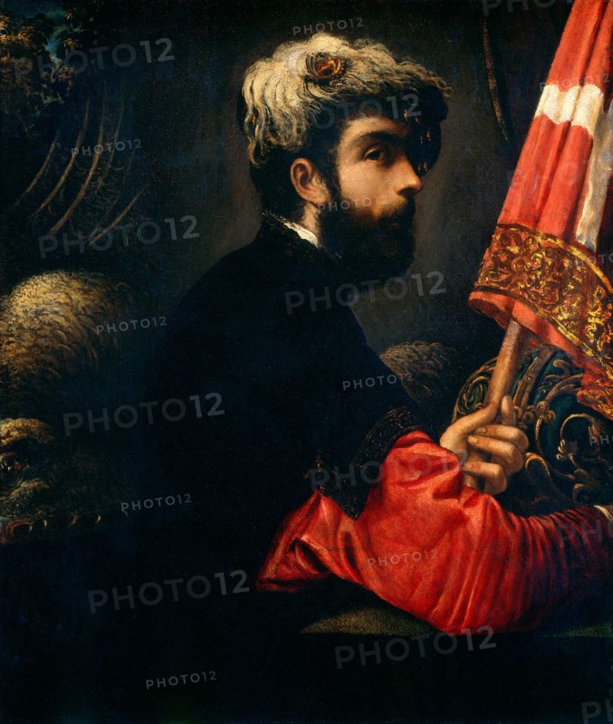 Jacopo Tintoretto, Portrait of a Man as Saint George, Italian, 1518-1594, 1540-1550, oil on canvas