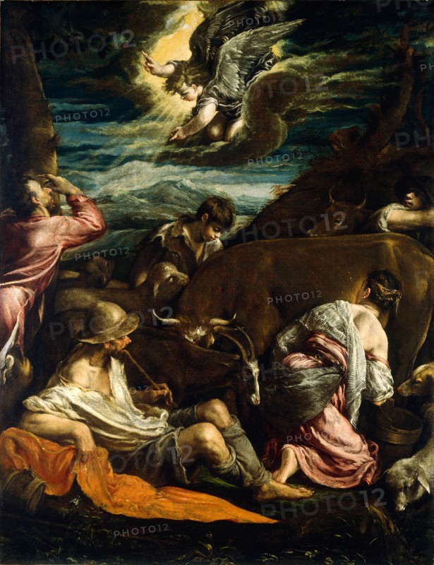 Jacopo Bassano, The Annunciation to the Shepherds, Italian, c. 1510-1592, probably 1555-1560, oil on canvas