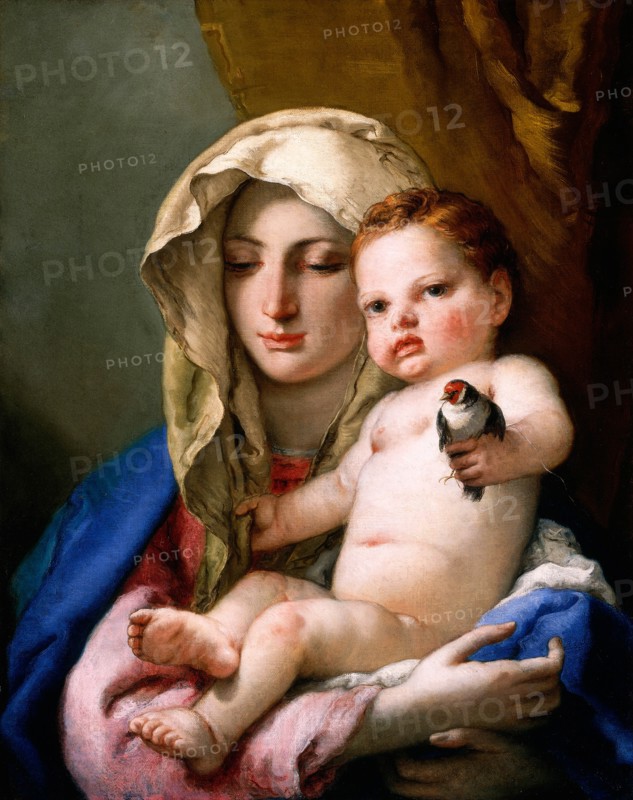 Giovanni Battista Tiepolo, Madonna of the Goldfinch, Italian, 1696-1770, c. 1767-1770, oil on canvas