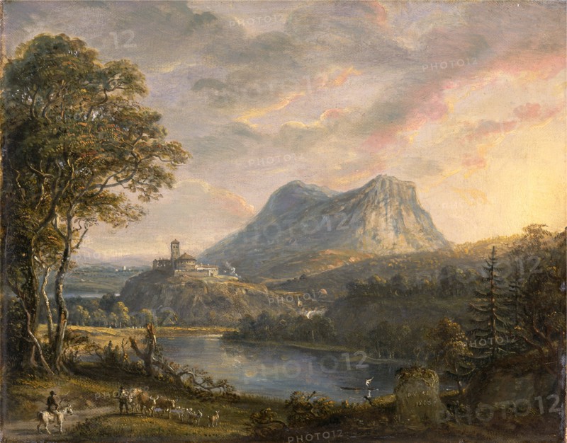 Landscape with a Lake Signed and dated, lower right: "PS RA | 1808", Paul Sandby, 1731-1809, British