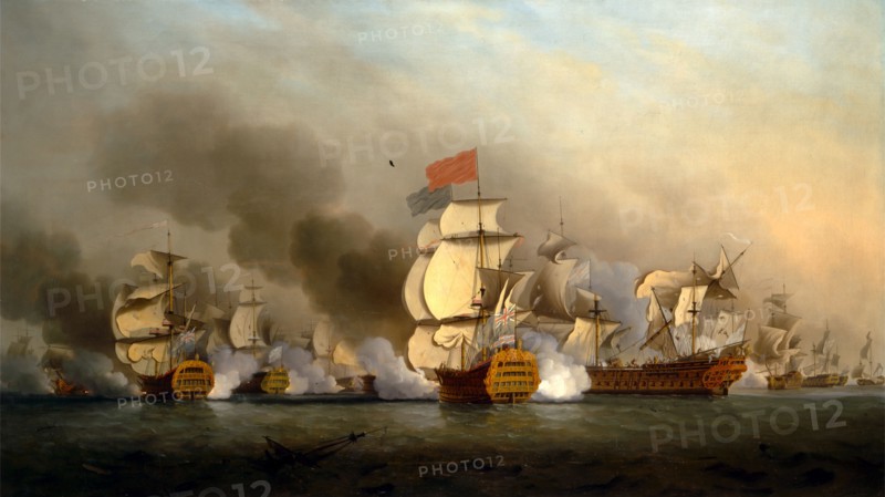 Vice Admiral Sir George Anson's Victory off Cape Finisterre Signed and dated, lower left: "S. Scott 1749", Samuel Scott, ca. 1702-1772, British