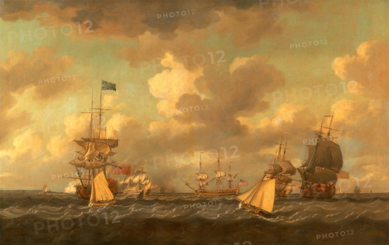 English Ships Coming to Anchor in a Fresh Breeze, Dominic Serres, 1722-1793, French