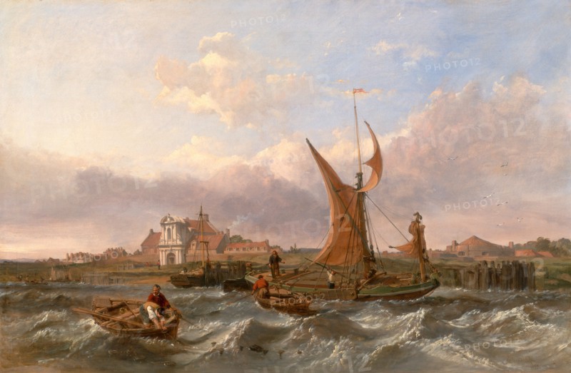 Tilbury Fort--Wind Against the Tide Signed and dated in brown paint, lower right: "CStanfield. RA. 1853." [the "C" and "S" overlap], Clarkson Stanfield, 1793-1867, British