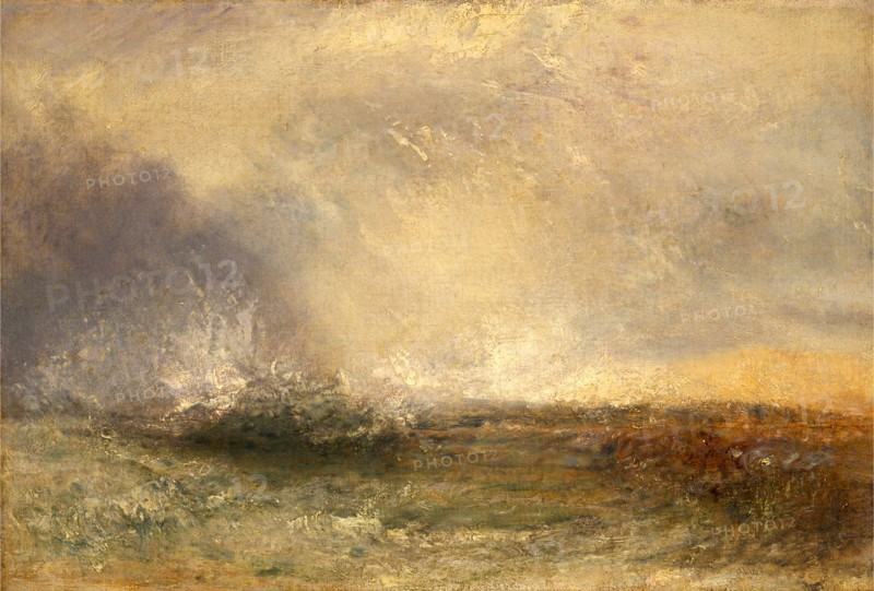 Stormy Sea Breaking on a Shore Waves Breaking on the Shore, Joseph Mallord William Turner, 1775-1851, British