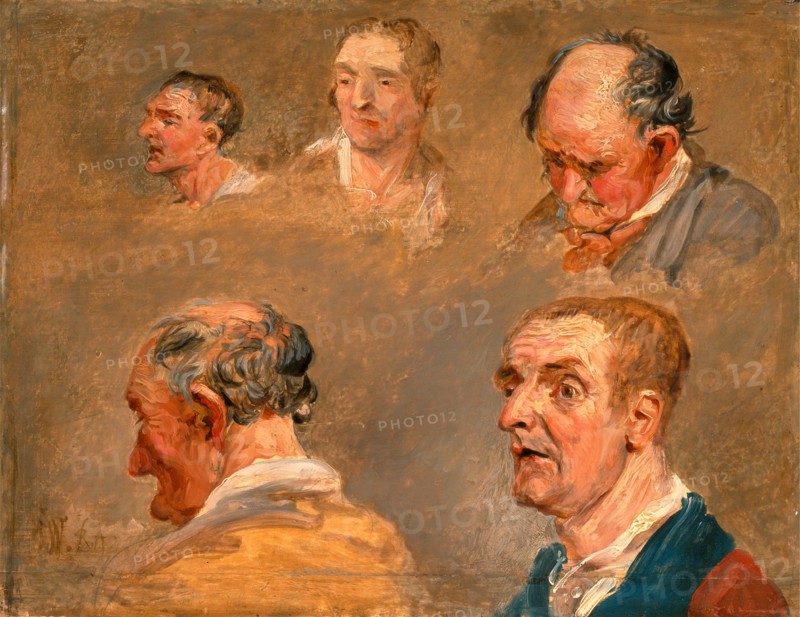 Studies of Jacky Turner and the Reverend Charles Hope's Gardener Signed in brown paint, lower left: "JW. RA"; branded on verso: "IW RA", James Ward, 1769-1859, British