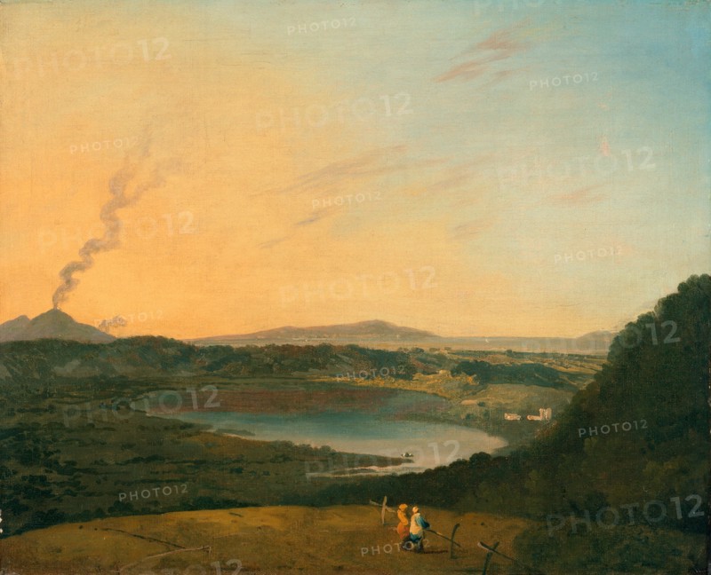 Lago d'Agnano with Vesuvius in the distance, Italy, Richard Wilson, 1714-1782, British