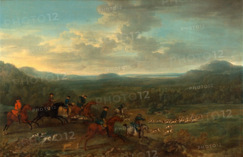 A Fox Hunt Signed in black paint, lower center: " J Wootton", John Wootton, 1682-1764, British