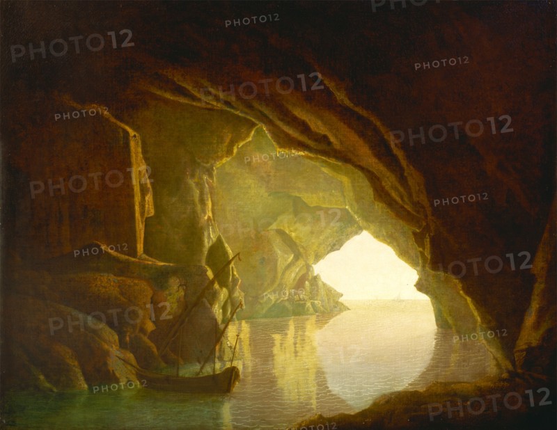 A Grotto in the Gulf of Salerno, Sunset A Grotto in the Gulf of Salernum Possibly signed lower left: "J W", Joseph Wright of Derby, 1734-1797, British