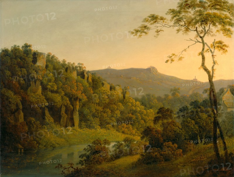 Matlock Dale, looking toward Black Rock Escarpment, Joseph Wright of Derby, 1734-1797, British