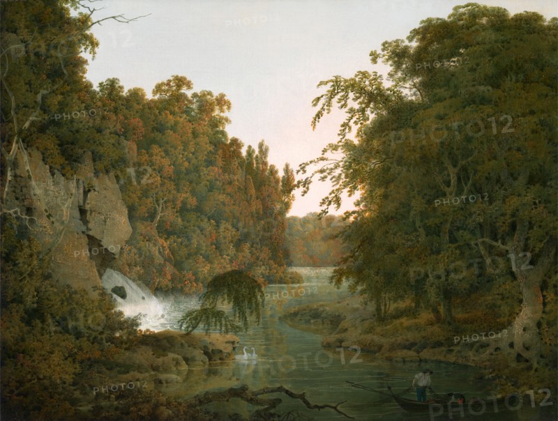 Dovedale Signed and dated, lower right on further bank right of tree root: "I.W. Pinxit 1786", Joseph Wright of Derby, 1734-1797, British