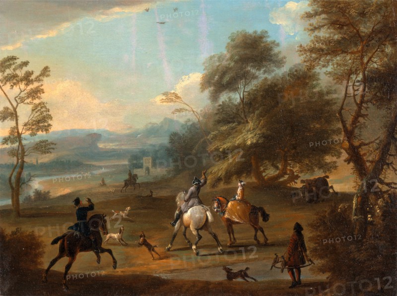 A Hawking Party, Jan Wyck, ca. 1645-1700, Dutch