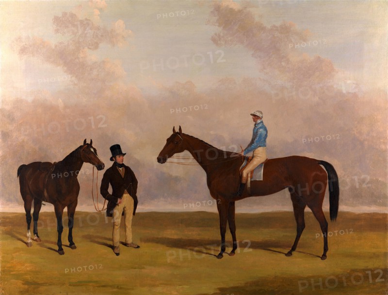 Crucifix' with John Day Up Crucifix, Winner of the oaks 1840, with John Barham Day Up, Harry Hall, 1838-1886, British