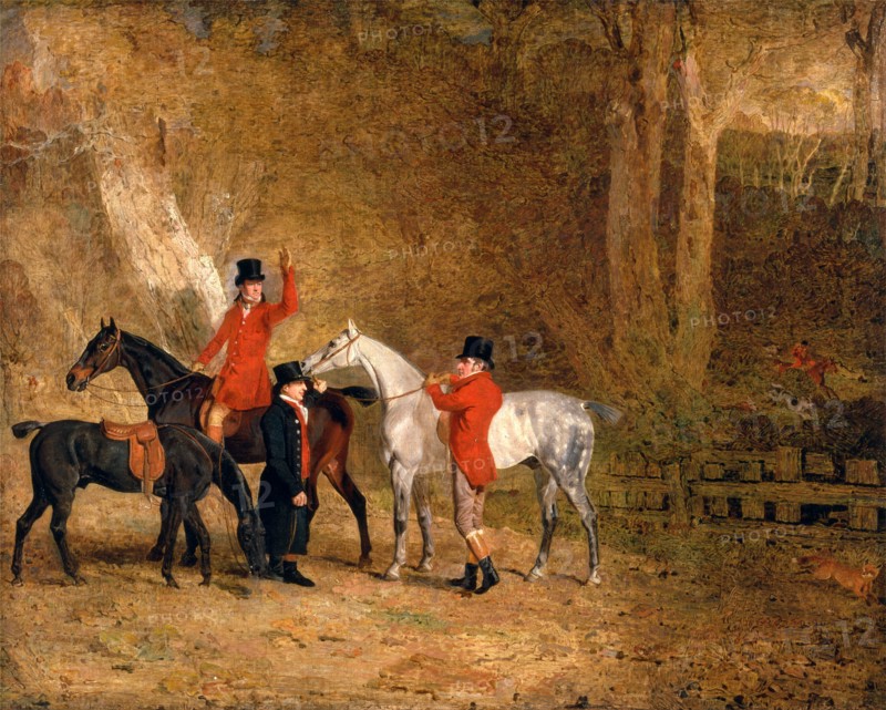 Foxhunting Scene Fox Hunting: Two Gentlemen with a Groom The Englington Brothers Signed and dated, lower left: "B. Marshall P[?] | 1808", Benjamin Marshall, 1767-1835, British