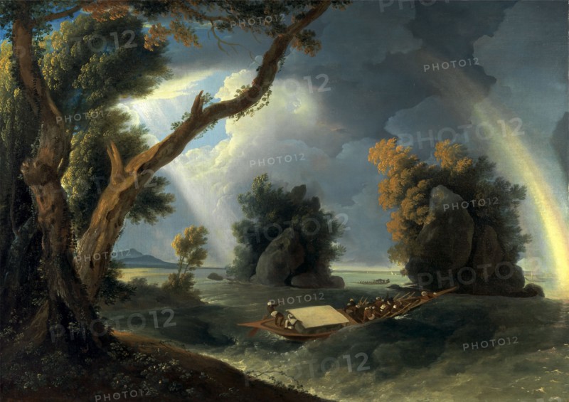 Storm on the Ganges, with Mrs. Hastings near the Col-gon Rocks, India, William Hodges, 1744-1797, British
