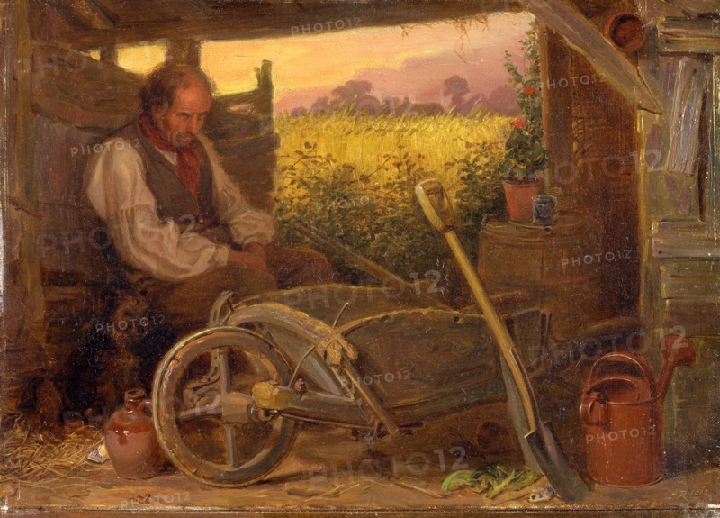 The Old Gardener Signed and dated, lower right: "BR 1863", Briton Riviere, 1840-1920, British