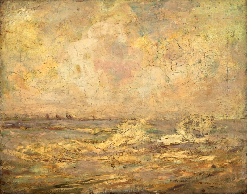 Seascape Signed in brown paint, lower right: "Grosvenor Thomas", George Grosvenor Thomas, 1856-1923, Australian