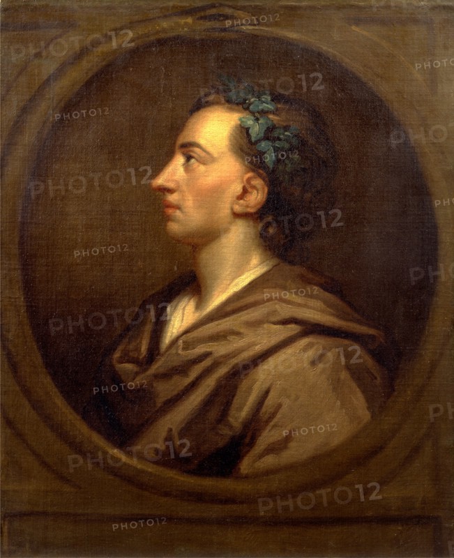 Alexander Pope Profile, Crowned with Ivy, Studio of Sir Godfrey Kneller, 1646-1723, German