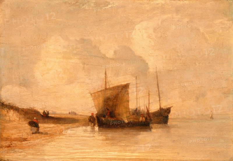 Normandy Coast, France, Attributed to Richard Parkes Bonington, 1802-1828, British
