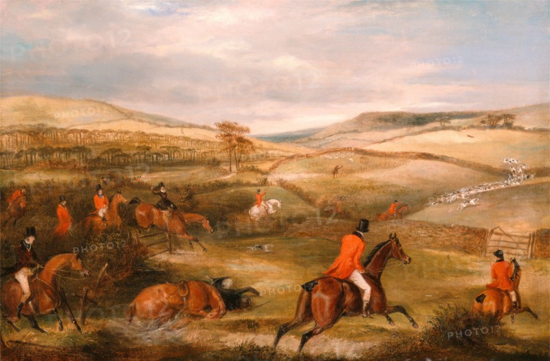 The Berkeley Hunt, 1842: The Chase Signed and dated, abraded, lower center: "F. C. Turner | 1842", Francis Calcraft Turner, active 1782-1846, British