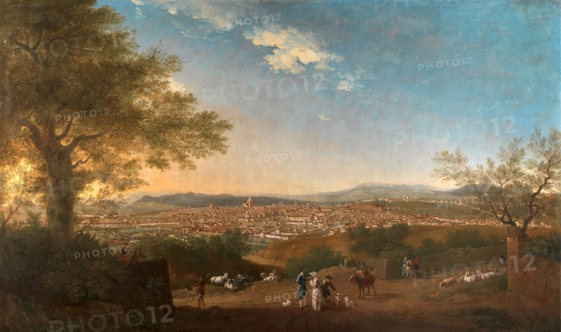 A Panoramic View of Florence from Bellosguardo Italy Firenze Signed and dated: "[?Patch?] | 1775", Thomas Patch, 1725-1782, British