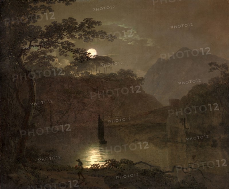 A Lake by Moonlight, Joseph Wright of Derby, 1734-1797, British