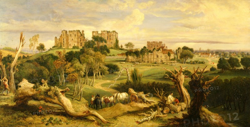 Kenilworth Castle, Warwickshire Signed and dated, lower left, monogramed: "WRD 1840", James Ward, 1769-1859, British