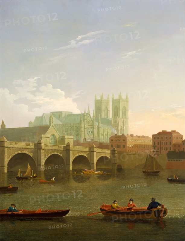 London, Westminster Abbey and Bridge Westminster Abbey and Westminster Bridge Seen from the South, Joseph Farington, 1747-1821, British