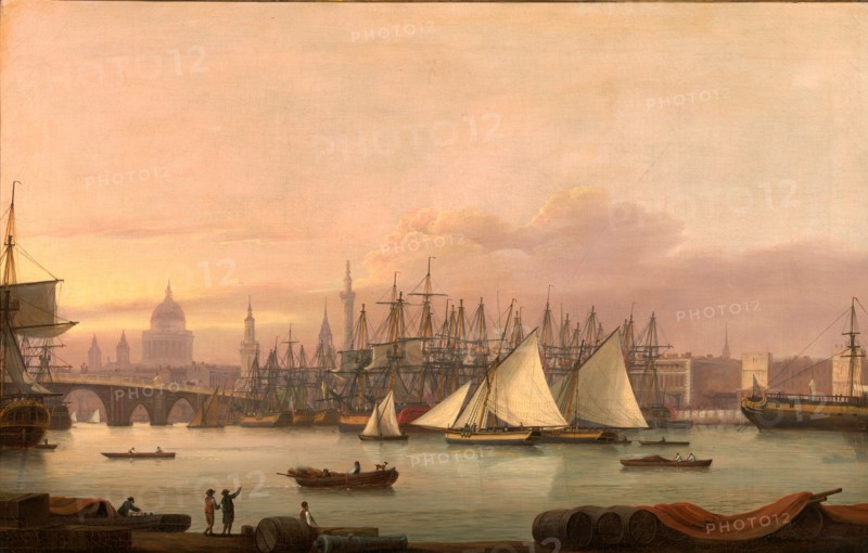 The Port of London Signed and dated in black paint, lower left: "Luny | 1798.", Thomas Luny, 1759-1837, British