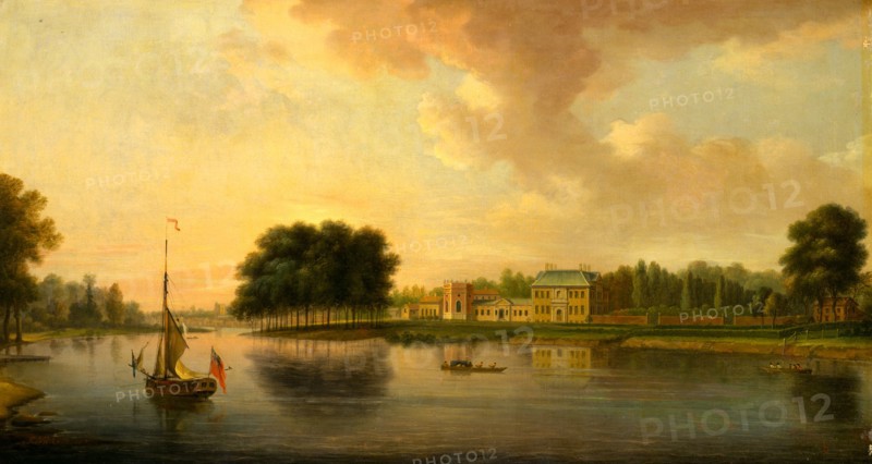 Orleans House, Twickenham, London Signed and falsely dated in yellow paint, lower left: "J. Nickolls. 1726", Joseph Nickolls, active 1713-ca. 1755, British