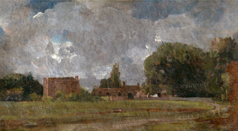 Golding Constable's House, East Bergholt: the Artist's birthplace Landscape with Village and Trees, John Constable, 1776-1837, British
