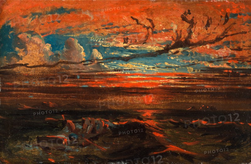 Sunset at Sea after a Storm, Attributed to Francis Danby, 1793-1861, British