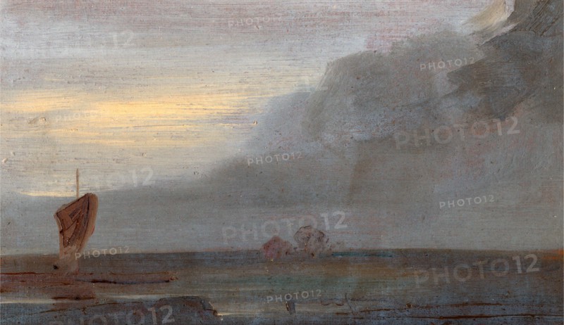 Seapiece with Boats: Evening, unknown artist, 19th century, British