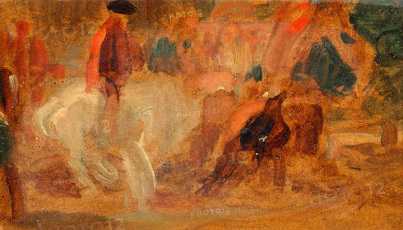 Man on a White Horse, unknown artist, 19th century, British