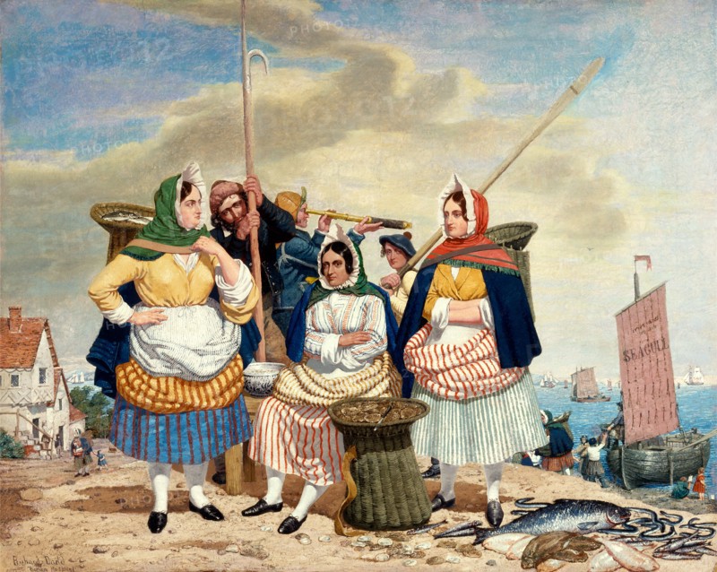 Fish Market by the Sea Inscribed in lower left: "Bethlem Hospital" Signed in lower left: "Richard Dadd", Richard Dadd, 1817-1886, British