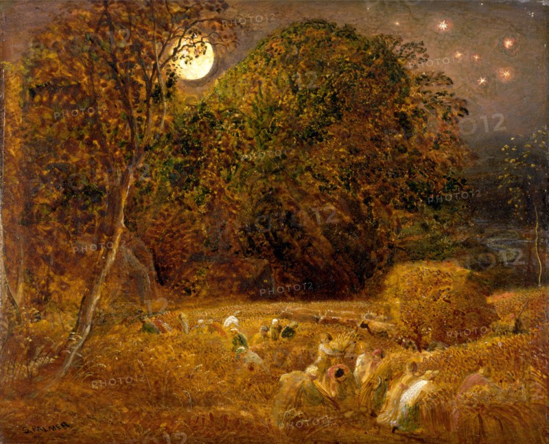 The Harvest Moon Signed, lower left: "S. PALMER", Samuel Palmer, 1805-1881, British