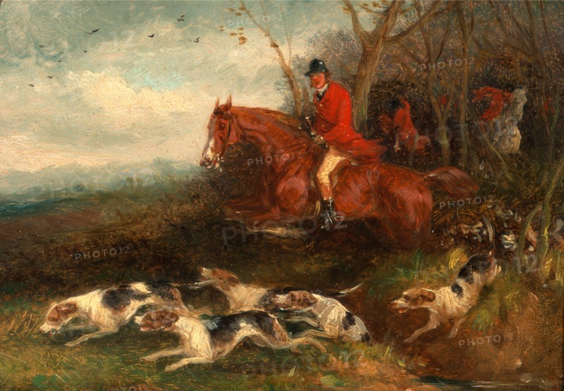 Foxhunting: Breaking Cover, William J. Shayer, 1811-c.1885, British