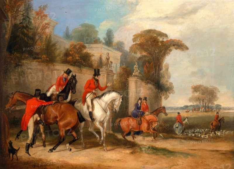 Bachelor's Hall: The Meet Signed and dated in brown paint, lower left: "Painted by | FC Turner | 1835", Francis Calcraft Turner, active 1782-1846, British