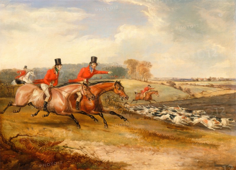 Bachelor's Hall: Full Cry Signed and dated in brown paint, lower left: "Painted by F.C. Turner 1835", Francis Calcraft Turner, active 1782-1846, British