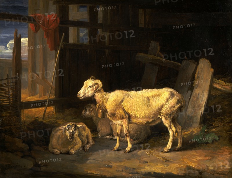Heath Ewe and Lambs Signed and dated in black paint, lower left: "J. Ward. 1810~", James Ward, 1769-1859, British