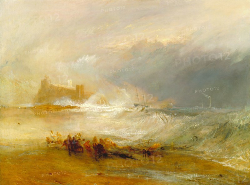 Wreckers -- Coast of Northumberland, with a Steam-Boat Assisting a Ship off Shore, Joseph Mallord William Turner, 1775-1851, British