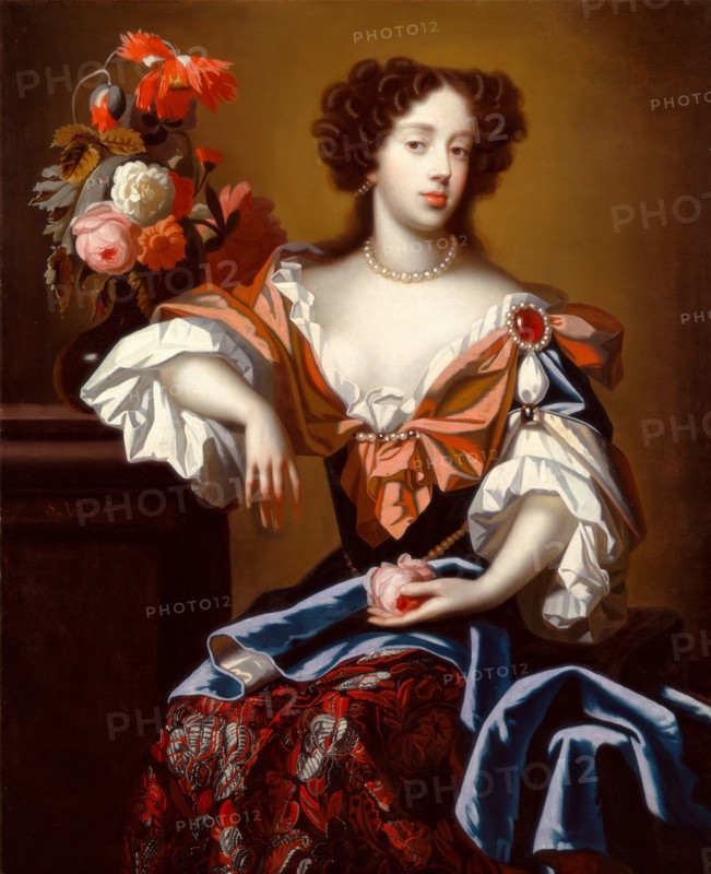 Mary of Modena Signed, center left: "S, VE. J~[monogram]", Simon Verelst, 1644-1710, Dutch