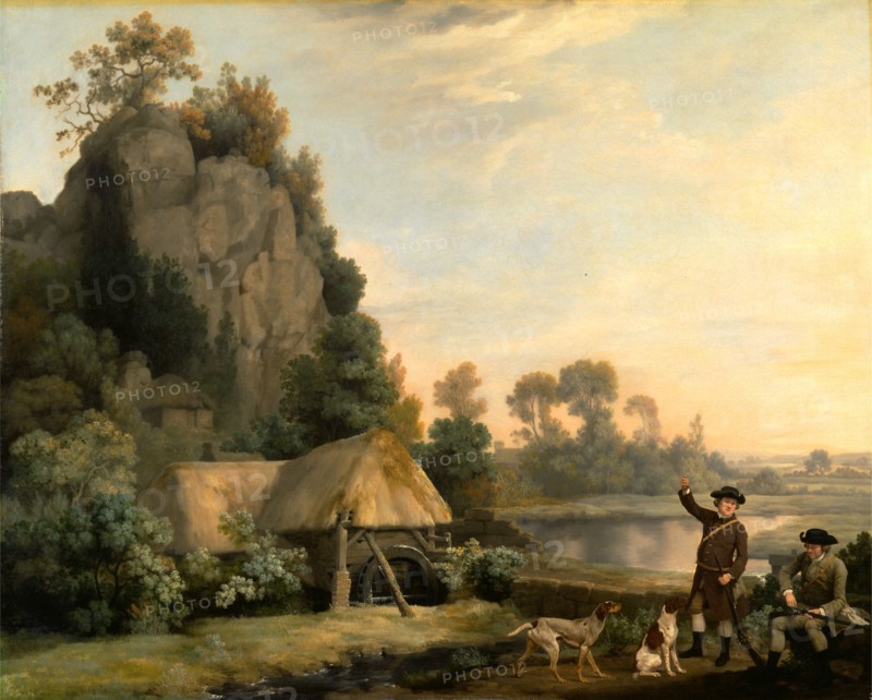 Two Gentlemen Going a Shooting, with a View of Creswell Crags, Taken on the Spot, George Stubbs, 1724-1806, British